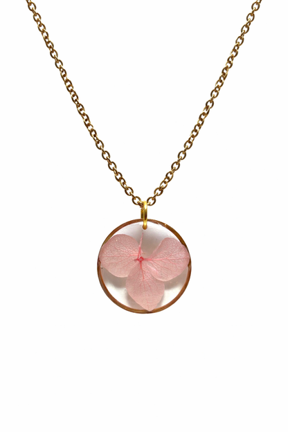 Pink Hydrangea Necklace