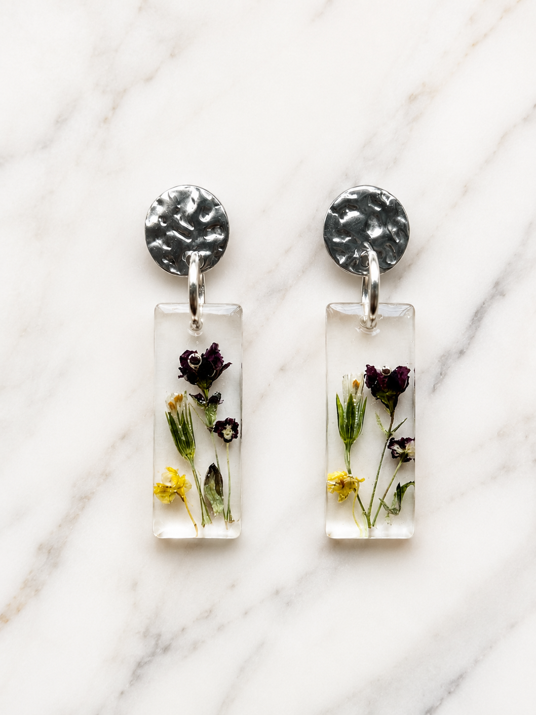 Bloemen Oorbellen met Echte Gedroogde Bloemen