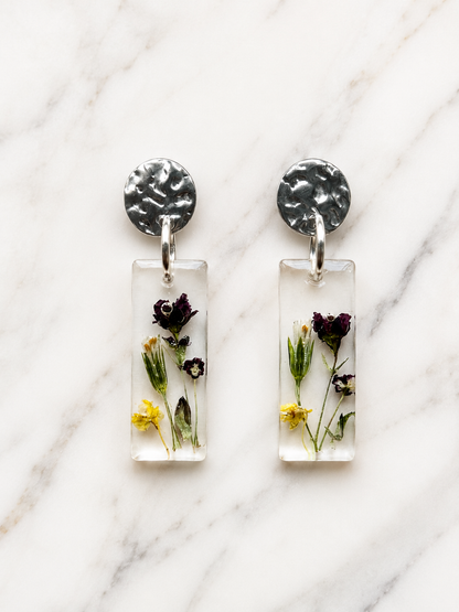 Bloemen Oorbellen met Echte Gedroogde Bloemen